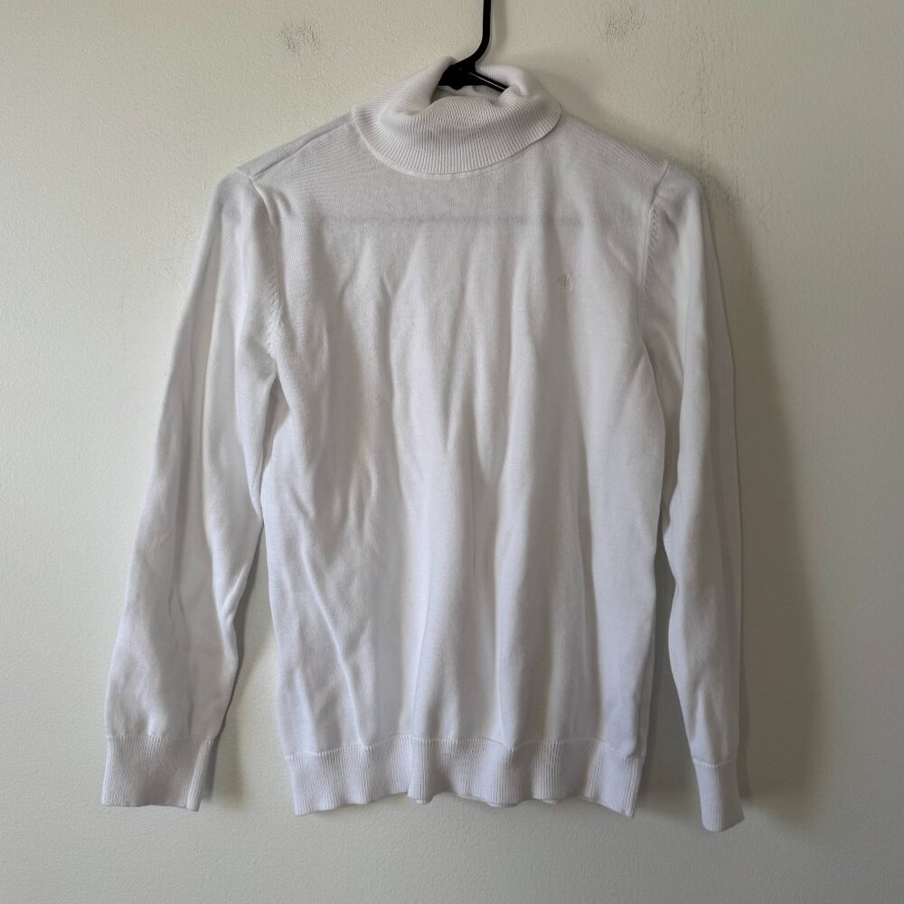 Lauren Ralph Lauren Cotton Turtleneck Sweater White